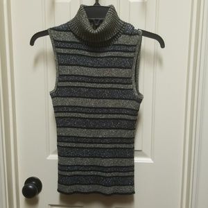 Gold, silver, and Black sleeveless sweater